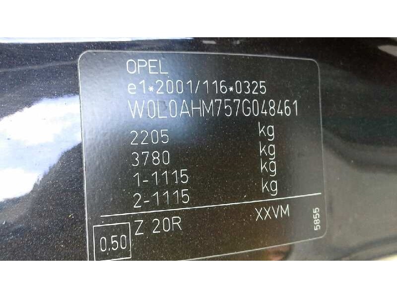 opel zafira b del año 2007