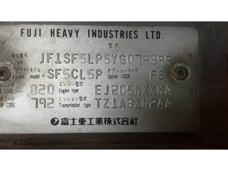 subaru forester s10 (sf) del año 2000