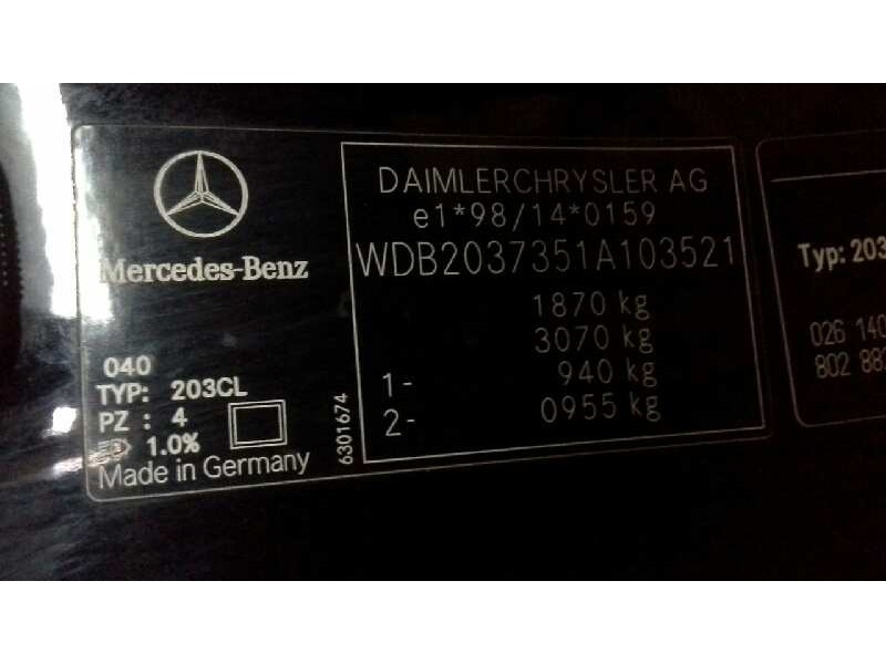 mercedes-benz clase c (w203) sportcoupe del año 2001