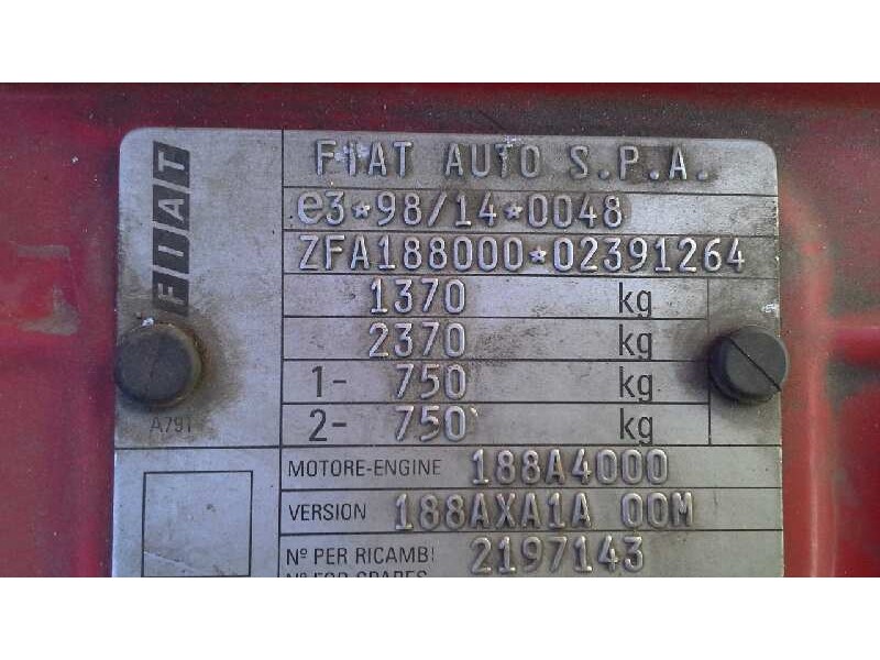 fiat punto berlina (188) del año 2002