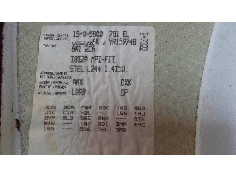 seat ibiza (6k1) del año 2000