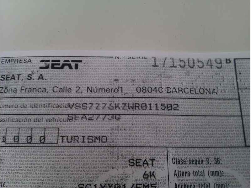 seat ibiza (6k) del año 1997