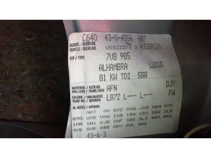 seat alhambra (7v8) del año 1997
