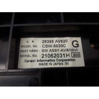 Recambio de sistema audio / radio cd para nissan primera berlina (p12) visia referencia OEM IAM 28395AV620 CSW5830C 21062031H