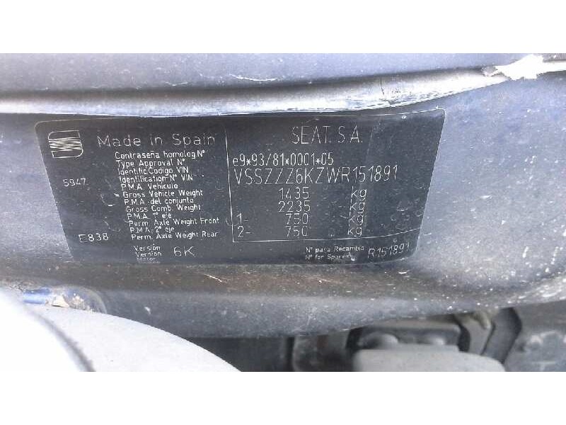 seat cordoba berlina (6k2) del año 1998