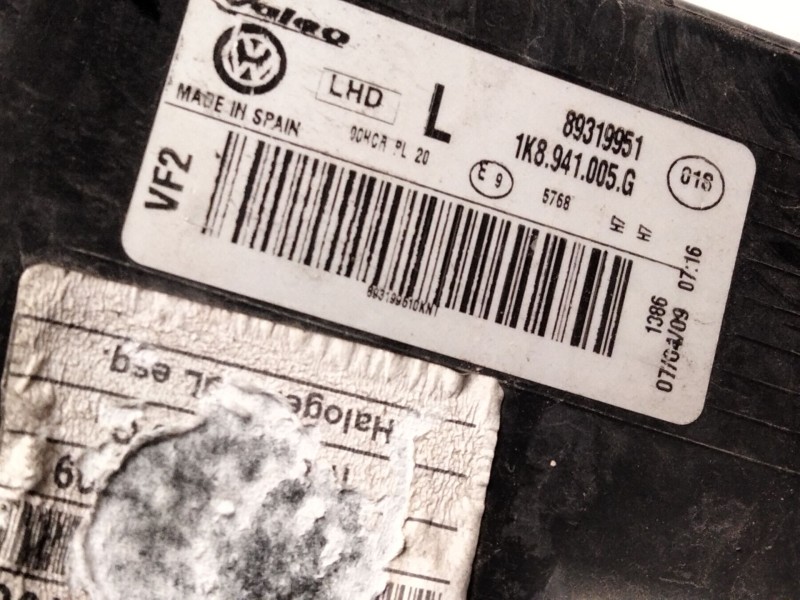 Recambio de faro izquierdo para volkswagen scirocco iii (137, 138) 1.4 tsi referencia OEM IAM 1K8941005  