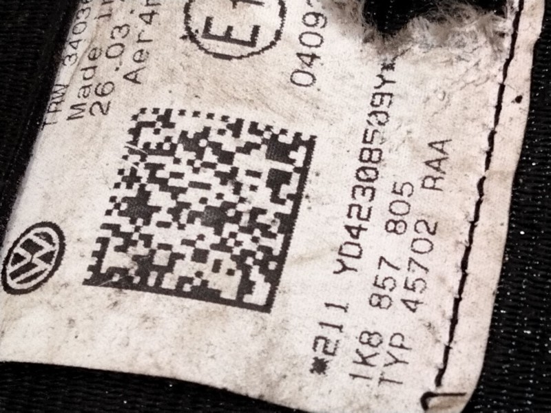 Recambio de cinturon seguridad trasero izquierdo para volkswagen scirocco iii (137, 138) 1.4 tsi referencia OEM IAM 1K8857805  