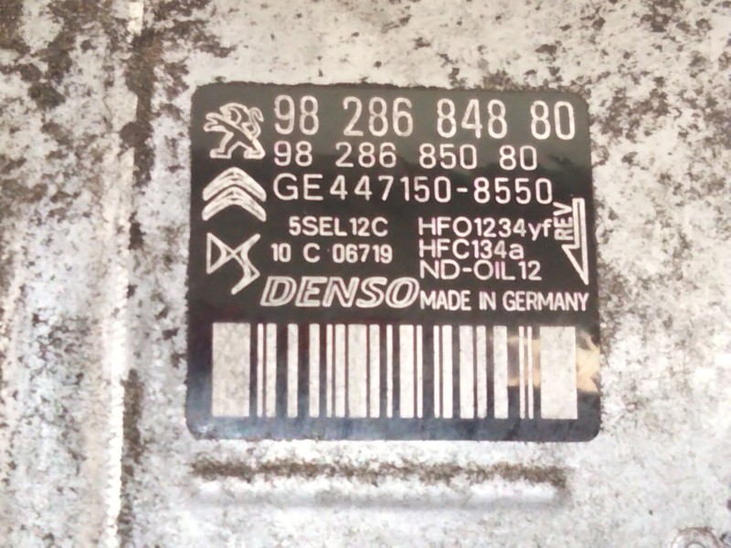 Recambio de compresor aire acondicionado para peugeot 2008 i (cu_) 1.2 thp 130 / puretech 130 referencia OEM IAM 9828684880  