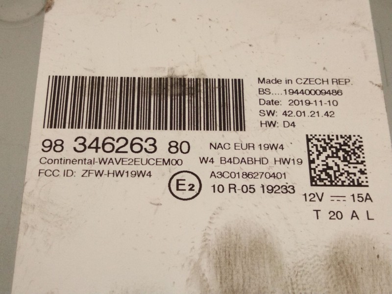 Recambio de sistema audio / radio cd para peugeot 2008 i (cu_) 1.2 thp 130 / puretech 130 referencia OEM IAM 9834626380  