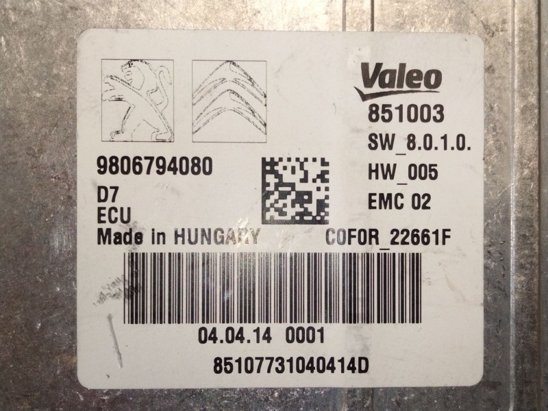 Recambio de modulo electronico para citroën c4 picasso ii 2.0 bluehdi 150 referencia OEM IAM 9806794080  