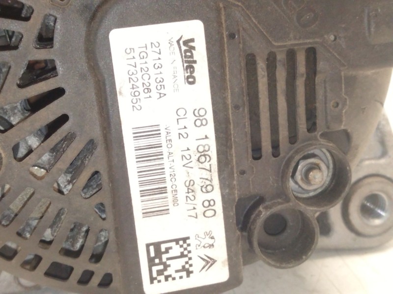 Recambio de alternador para citroën c4 cactus 1.2 vti 75 / puretech 75 referencia OEM IAM 9618677980  