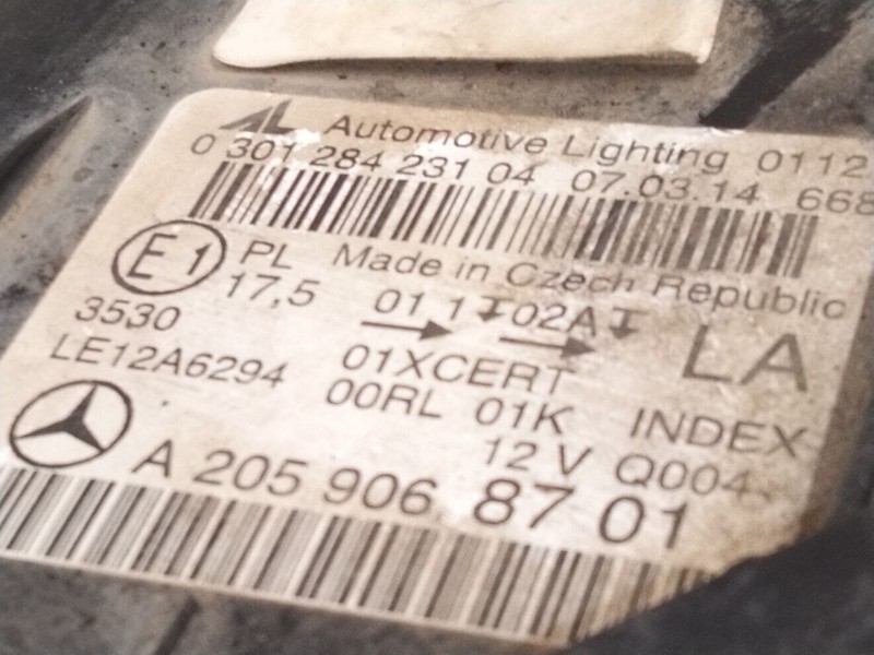 Recambio de faro xenon izquierdo para mercedes-benz clase c (w205) c 220 bluetec / d (205.002, 205.004) referencia OEM IAM A2059