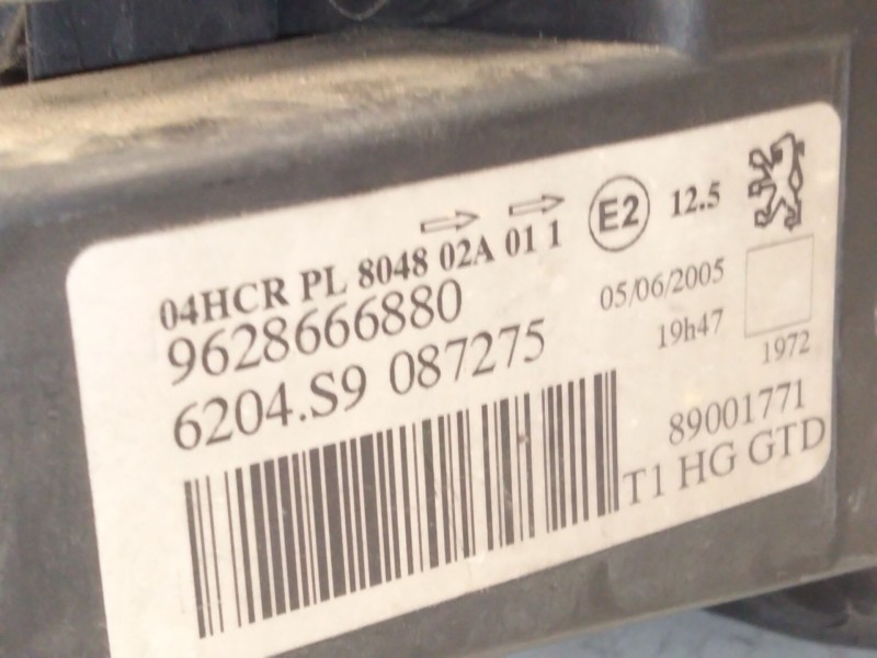 Recambio de faro izquierdo para peugeot 206 fastback (2a/c) 2.0 hdi 90 referencia OEM IAM 962866880  