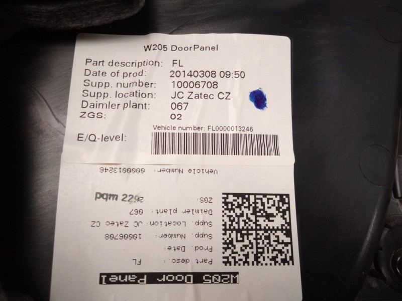 Recambio de guarnecido puerta delantera izquierda para mercedes-benz clase c (w205) c 220 bluetec / d (205.002, 205.004) referen