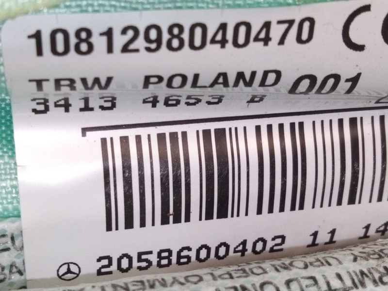 Recambio de airbag cortina trasero izquierdo para mercedes-benz clase c (w205) c 220 bluetec / d (205.002, 205.004) referencia O