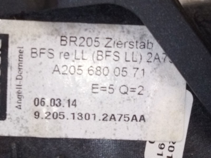 Recambio de moldura para mercedes-benz clase c (w205) c 220 bluetec / d (205.002, 205.004) referencia OEM IAM A2056800571  