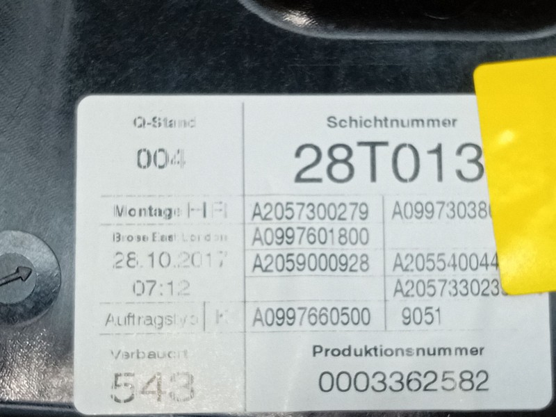 Recambio de elevalunas trasero derecho para mercedes-benz clase c (w205) c 220 bluetec / d (205.002, 205.004) referencia OEM IAM