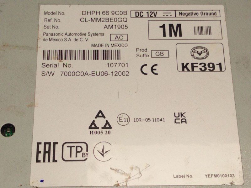 Recambio de sistema navegacion gps para mazda cx-30 (dm) skyactiv-g m hybrid referencia OEM IAM KF391  