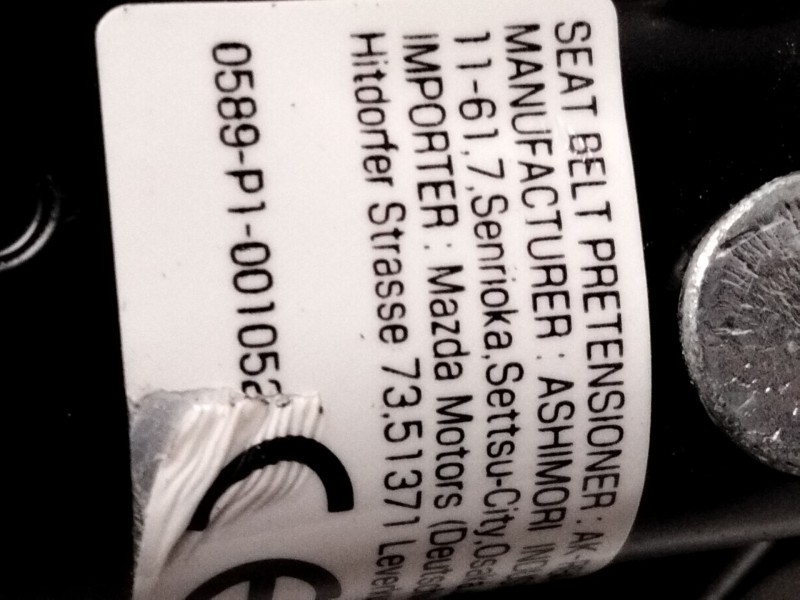 Recambio de cinturon seguridad delantero derecho para mazda cx-30 (dm) skyactiv-g m hybrid referencia OEM IAM 0589P1001052  