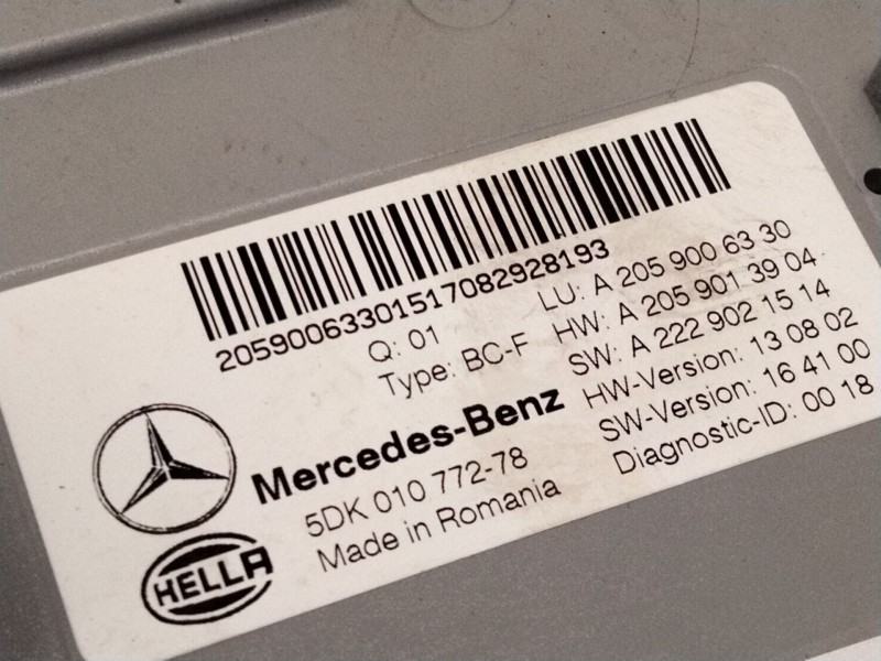 Recambio de modulo confort para mercedes-benz clase c (w205) c 220 bluetec / d (205.002, 205.004) referencia OEM IAM A2059006330