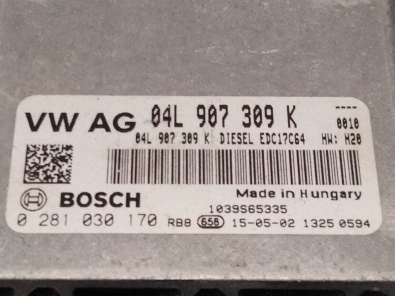 Recambio de centralita motor uce para volkswagen tiguan (5n2) t1 bluemotion referencia OEM IAM 04L907309  
