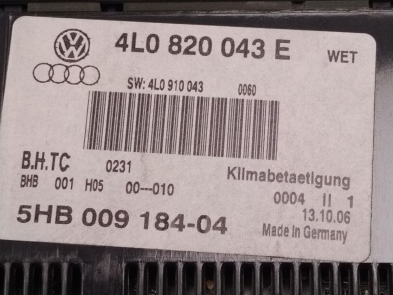 Recambio de mando calefaccion / aire acondicionado para audi q7 (4lb) 3.0 tdi quattro referencia OEM IAM 4L0820043  