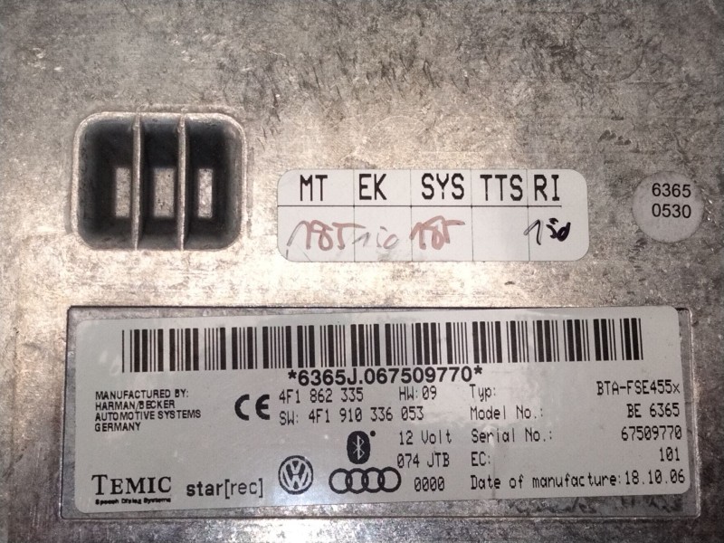 Recambio de modulo bluetoofh para audi q7 (4lb) 3.0 tdi quattro referencia OEM IAM 4F1862335  
