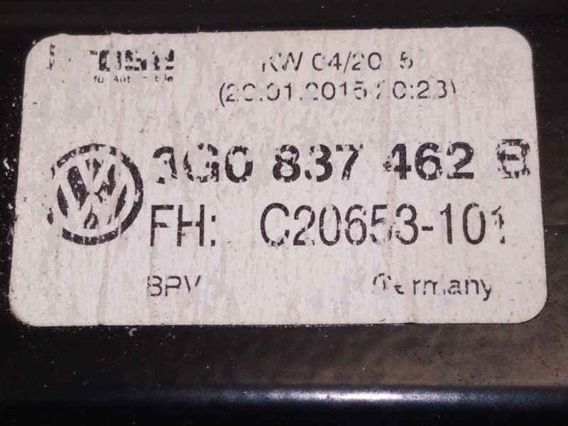 Recambio de elevalunas delantero derecho para volkswagen passat b8 variant (3g5, cb5) 2.0 tdi 4motion referencia OEM IAM 3G08374