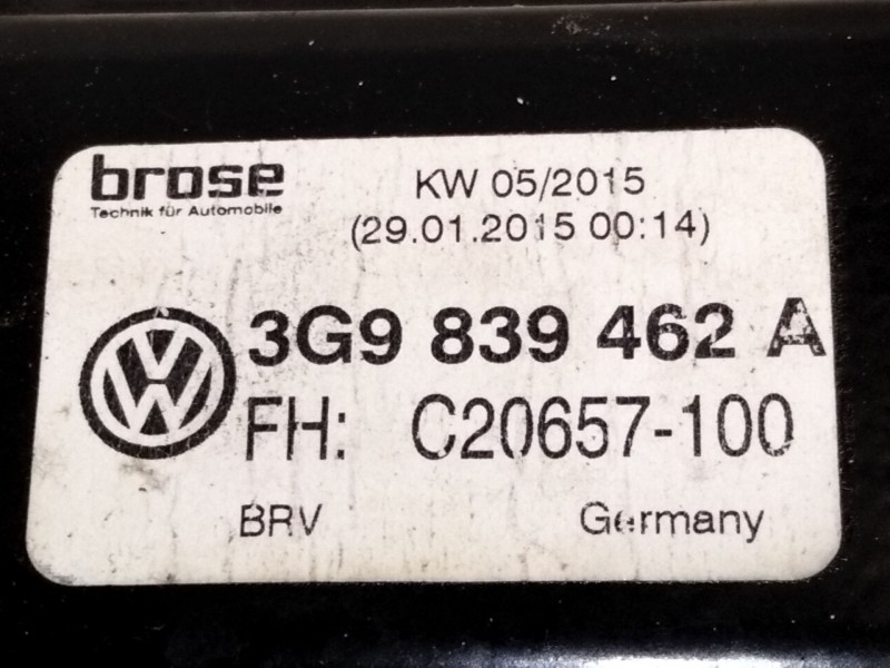 Recambio de elevalunas trasero derecho para volkswagen passat b8 variant (3g5, cb5) 2.0 tdi 4motion referencia OEM IAM 3G9839462