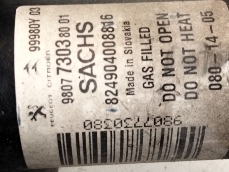 Recambio de amortiguador delantero derecho para peugeot 5008 (0u_, 0e_) 1.6 16v referencia OEM IAM 9807730380  