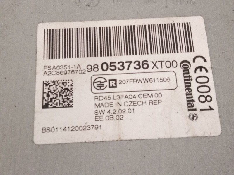 Recambio de sistema audio / radio cd para peugeot 5008 (0u_, 0e_) 1.6 16v referencia OEM IAM 98053736  