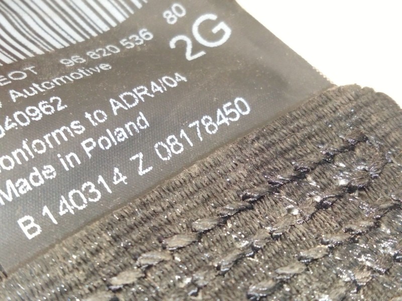 Recambio de cinturon seguridad trasero izquierdo para peugeot 5008 (0u_, 0e_) 1.6 16v referencia OEM IAM 9682053680  