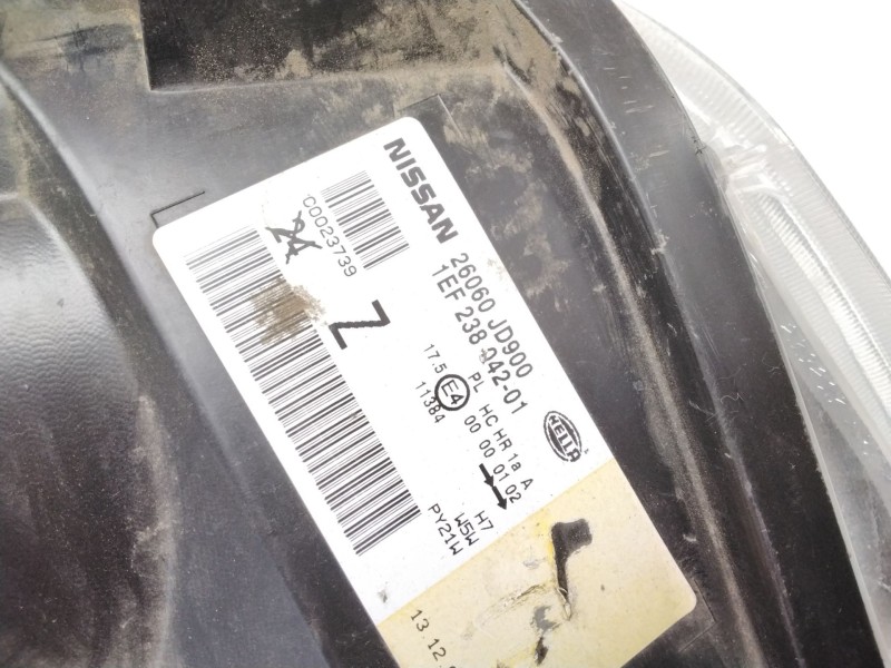 Recambio de faro izquierdo para nissan qashqai / qashqai +2 i (j10, nj10, jj10e) 2.0 referencia OEM IAM 26060JD900 1EF238042 