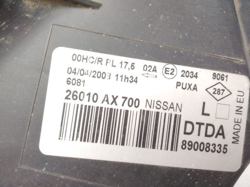 Recambio de faro derecho para nissan micra (k12e) acenta referencia OEM IAM 26010AX700 89008335 