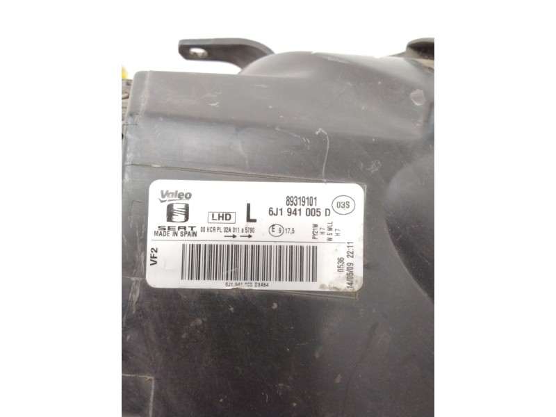 Recambio de faro izquierdo para seat ibiza iv sc (6j1, 6p5) 1.0 referencia OEM IAM 6J1941005D  89319101