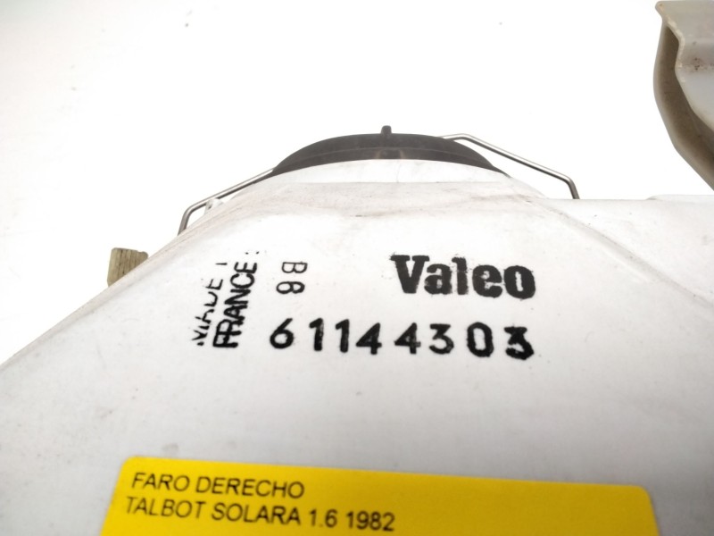 Recambio de faro derecho para talbot solara 1.6 referencia OEM IAM 61144303  