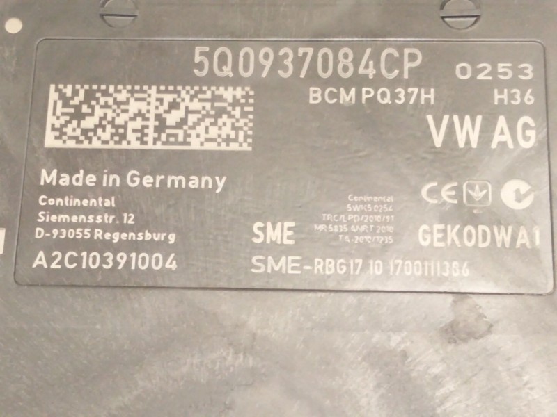 Recambio de modulo confort para volkswagen tiguan (5n_) 2.0 tdi 4motion referencia OEM IAM 5Q0937084  