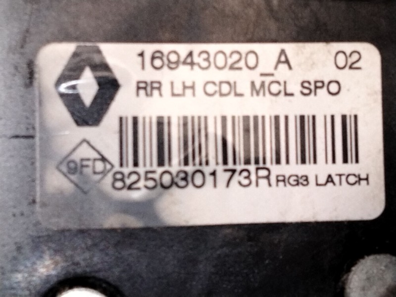 Recambio de cerradura puerta trasera izquierda para renault megane iv sport tourer (k9a/m/n_) 1.2 tce 130 (k9mr) referencia OEM 