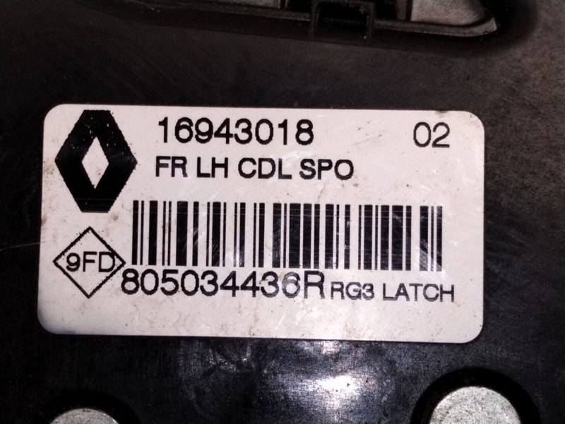 Recambio de cerradura puerta delantera izquierda para renault megane iv sport tourer (k9a/m/n_) 1.2 tce 130 (k9mr) referencia OE