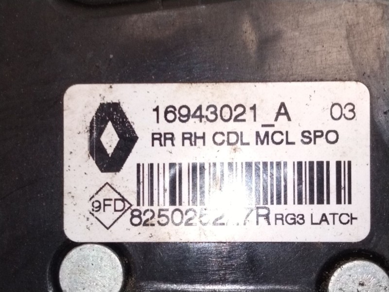 Recambio de cerradura puerta trasera derecha para renault megane iv sport tourer (k9a/m/n_) 1.2 tce 130 (k9mr) referencia OEM IA