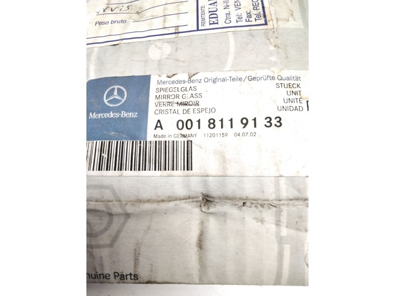 Recambio de cristal retrovisor derecho para mercedes-benz actros referencia OEM IAM A0018119133 AMBOS LADOS CAMIONES UNIMOG