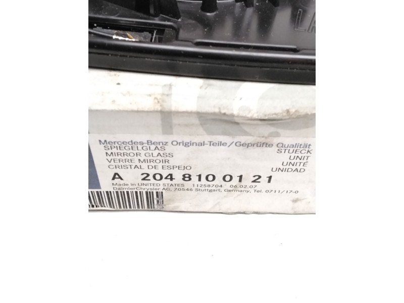 Recambio de cristal retrovisor izquierdo para mercedes-benz clase c (w204) c 350 cdi (204.025) referencia OEM IAM A2048100121  