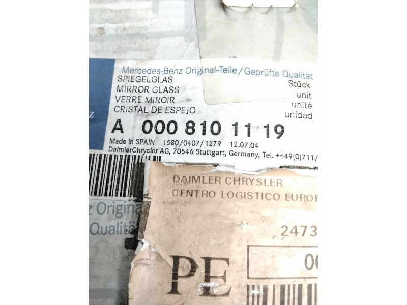 Recambio de cristal retrovisor izquierdo para mercedes-benz vito / mixto furgón (w639) 110 cdi (639.601, 639.603, 639.605) refer