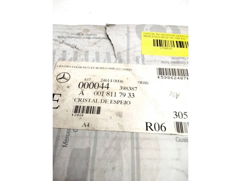 Recambio de cristal retrovisor derecho para mercedes-benz sk / om 422 referencia OEM IAM A0018117933  AMBOS LADOS