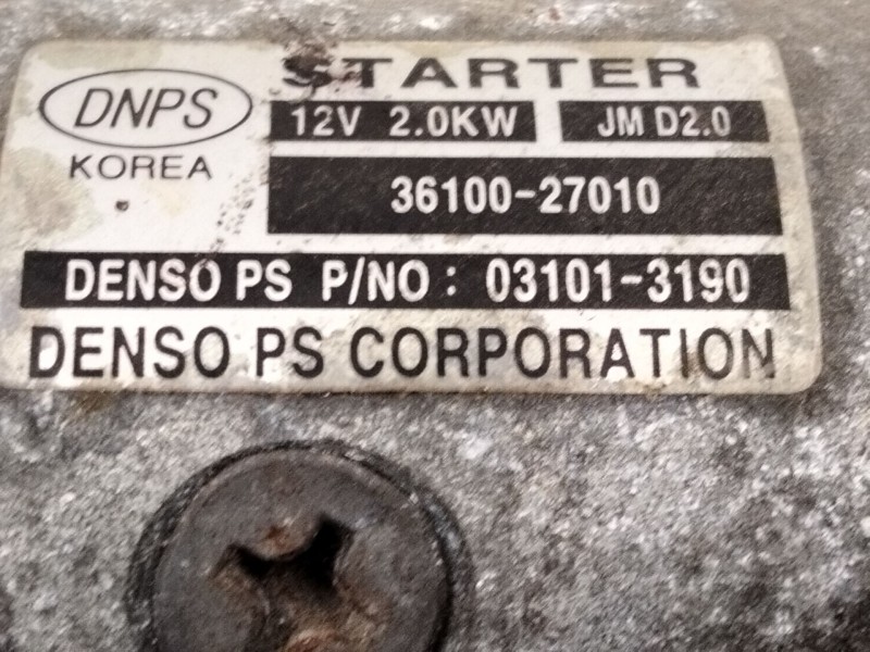 Recambio de motor arranque para hyundai tucson (jm) 2.0 crdi referencia OEM IAM 3610027010  