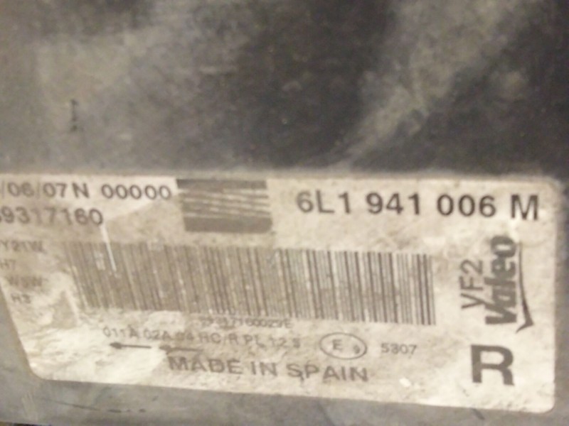 Recambio de faro derecho para seat ibiza iii (6l1) 1.6 16v referencia OEM IAM 6L1941006  