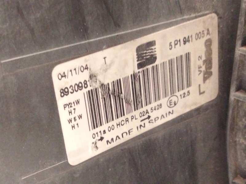 Recambio de faro izquierdo para seat altea (5p1) 1.9 tdi referencia OEM IAM 5P1941005  
