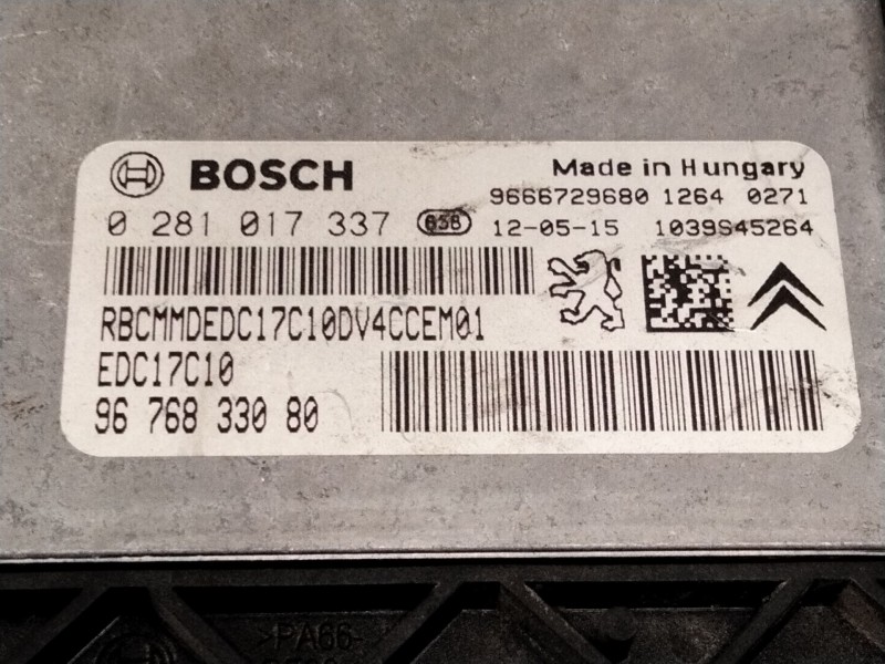 Recambio de centralita motor uce para citroën c3 ii (sc_) 1.4 hdi 70 (sc8hzc, sc8hr0, sc8hp4) referencia OEM IAM 9676833080 0281