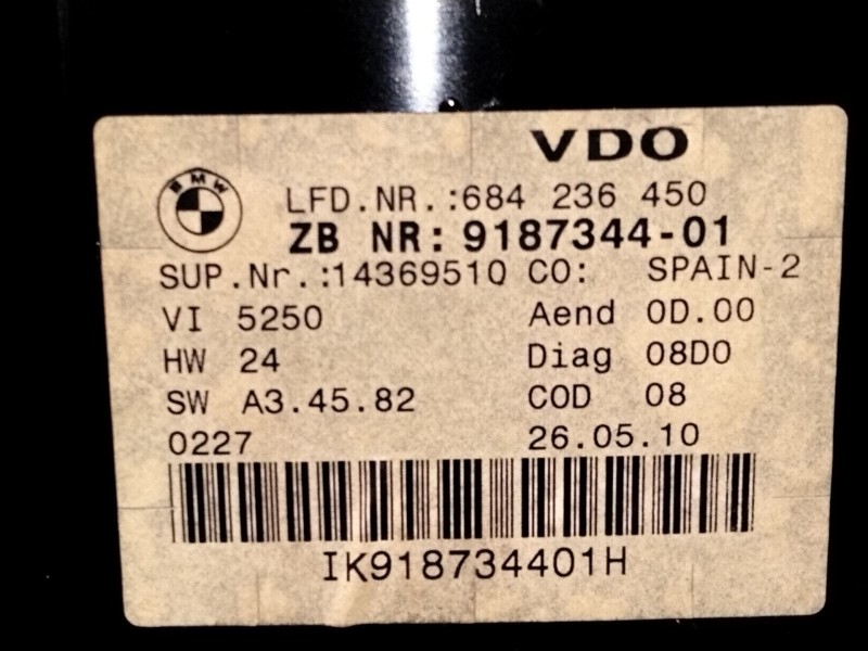 Recambio de cuadro instrumentos para bmw 3 (e90) 318 d referencia OEM IAM 9187344  