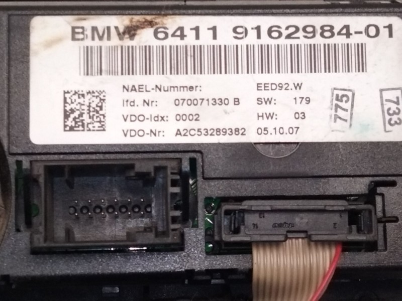 Recambio de mando calefaccion / aire acondicionado para bmw 3 (e90) 318 d referencia OEM IAM 9162984  